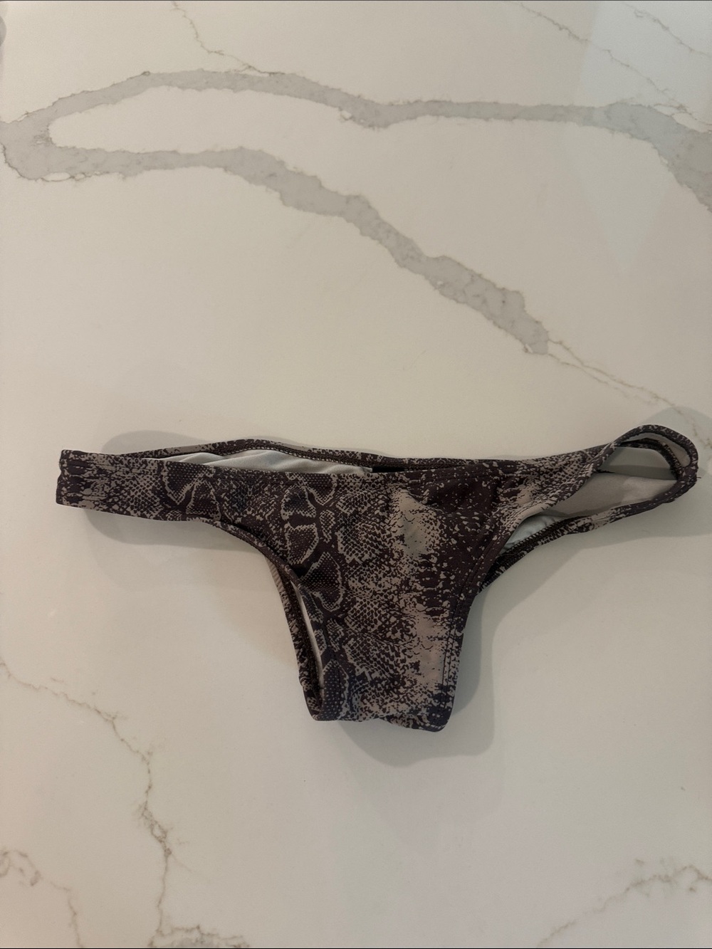 Snake Print Bikini Bottom - Neutral Tones